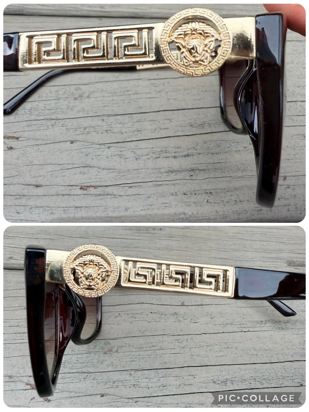 Versace Medusa Black and Gold Sunglasses